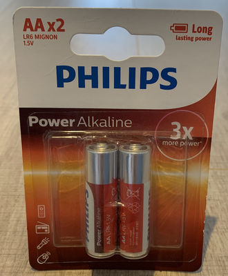 LR6P2B Power Alkaline Battery Voltage 1.5V PHILIPS Flashlight Aa Batteries